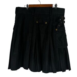 Scottish Highland Men's Black Utility Kilt Heavy Duty 100% Cotton Kilt Size 40